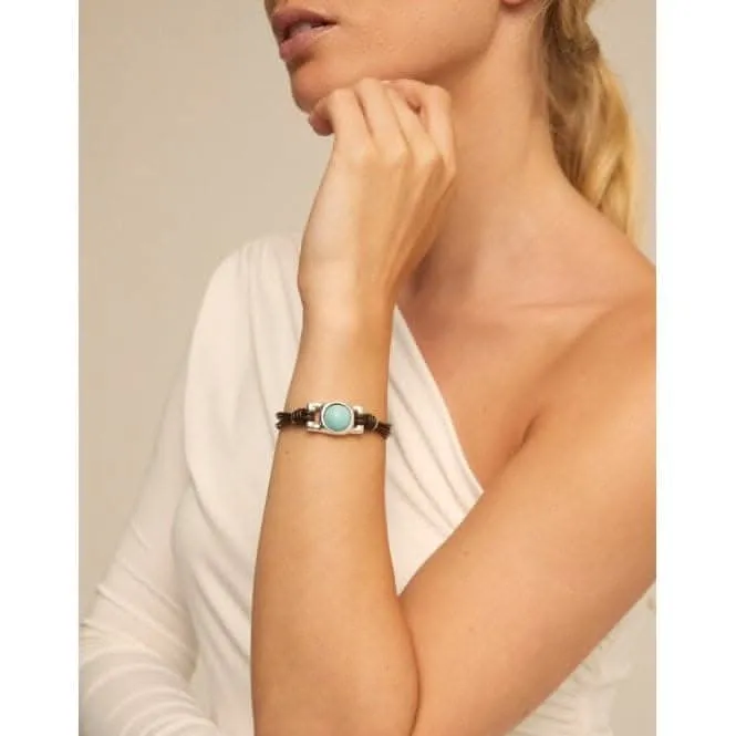 Darling Turquoise Leather Natural Stone Bracelet Unode50 Jewelry And Accessories