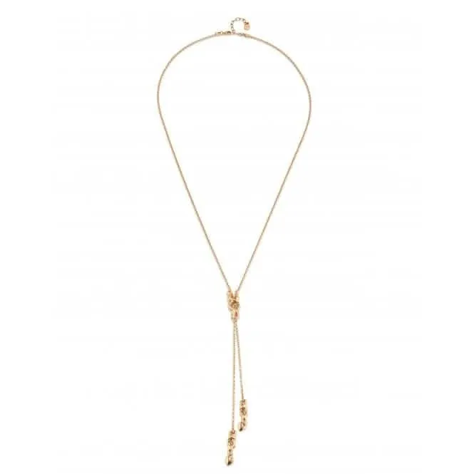 Forever 18k Gold Plated Chain Three Figures Necklace COL1885ORO0000U Unode50 Jewelry And Accessories