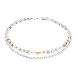 Freshwater Pearl Multicolour Pastell Romantic Necklace 1125/10-1558 Coeur De Lion Jewellery