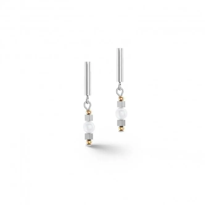 Freshwater Pearl White Silver Ear Studs 1127/21-1417 Coeur De Lion Jewellery