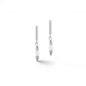 Freshwater Pearl White Silver Ear Studs 1127/21-1417 Coeur De Lion Jewellery