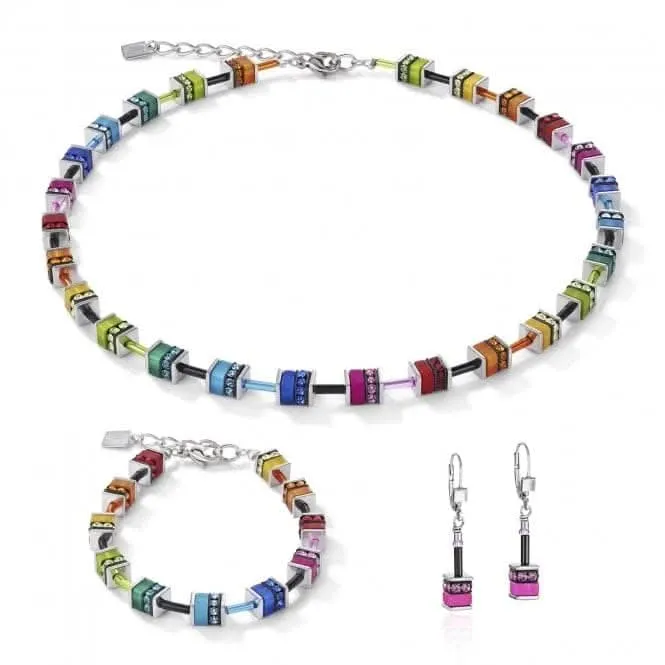 GeoCUBE® Classic Polaris & Rhinestone Multicolour Earrings 4409/20-1500 Coeur De Lion Jewellery