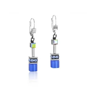 GeoCUBE® Cobalt Blue Earrings 4014/20-0712 Coeur De Lion Jewellery