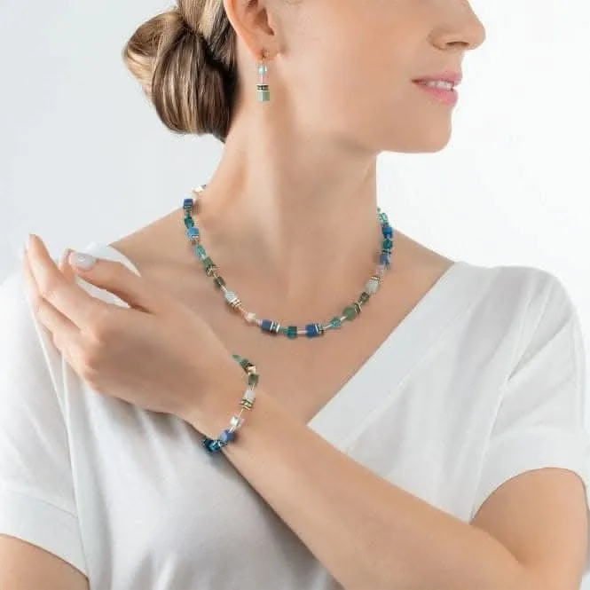 GeoCUBE® Iconic Precious Green-Turquoise Necklace 4905/10-0506 Coeur De Lion Jewellery