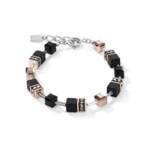 GeoCUBE® Onyx Black-Rose Gold Bracelet 4018/30-1300 Coeur De Lion Jewellery
