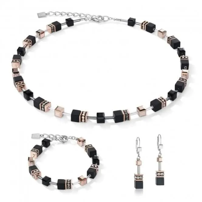 GeoCUBE® Onyx Black-Rose Gold Bracelet 4018/30-1300 Coeur De Lion Jewellery