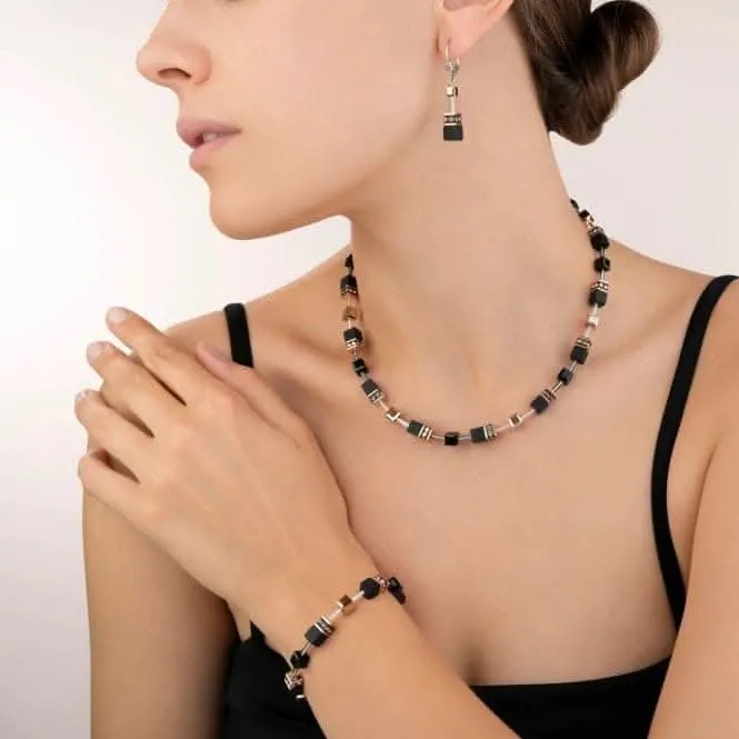 GeoCUBE® Onyx Black-Rose Gold Bracelet 4018/30-1300 Coeur De Lion Jewellery