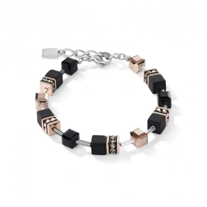 GeoCUBE® Onyx Black-Rose Gold Bracelet 4018/30-1300 Coeur De Lion Jewellery