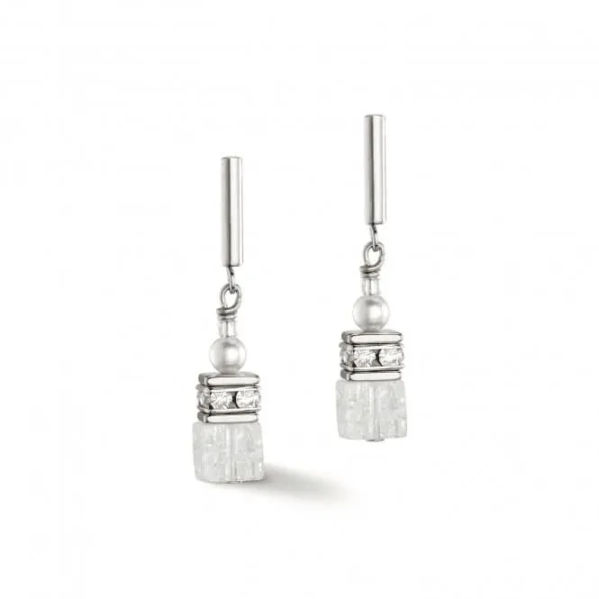 GeoCUBE® Precious Fusion Pearls White Earrings 5086/21-1400 Coeur De Lion Jewellery
