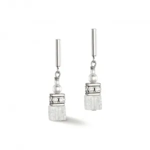 GeoCUBE® Precious Fusion Pearls White Earrings 5086/21-1400 Coeur De Lion Jewellery
