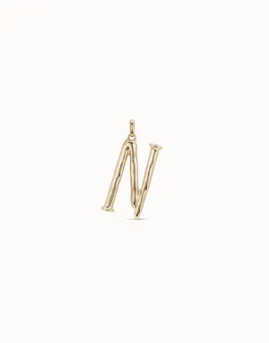 Gimme A Letter N Large Golden Metal Charm CHA0014ORO0000U Unode50 Jewelry And Accessories