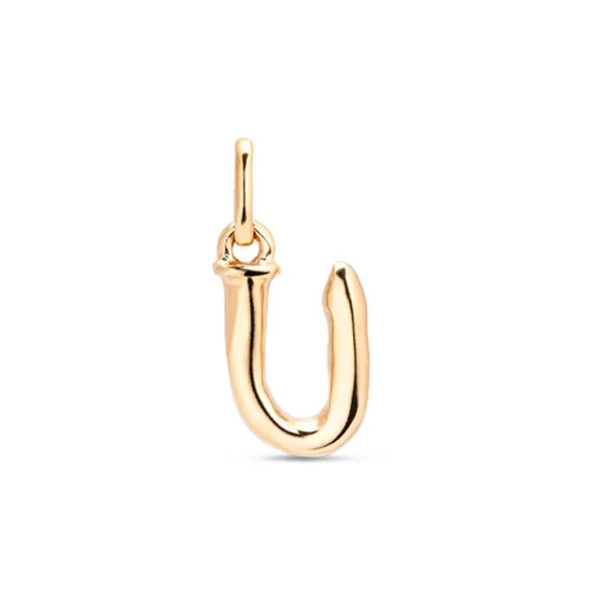 Gimme A Letter U Golden Metal Charm CHA0047ORO0000U Unode50 Jewelry And Accessories