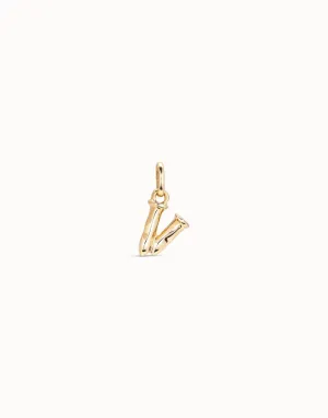 Gimme A Letter V Golden Metal Charm CHA0048ORO0000U Unode50 Jewelry And Accessories