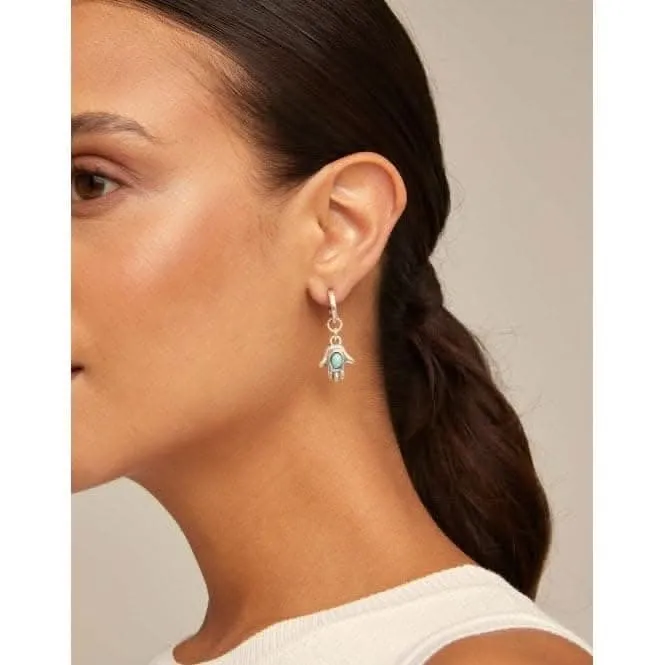 Hamsa Turquoise Metal Natural Stone Earrings Unode50 Jewelry And Accessories