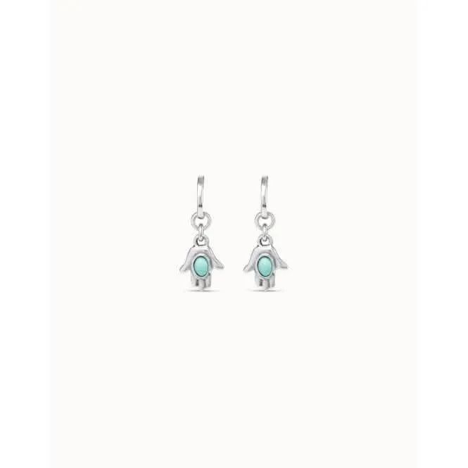 Hamsa Turquoise Metal Natural Stone Earrings Unode50 Jewelry And Accessories