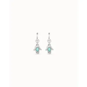 Hamsa Turquoise Metal Natural Stone Earrings Unode50 Jewelry And Accessories