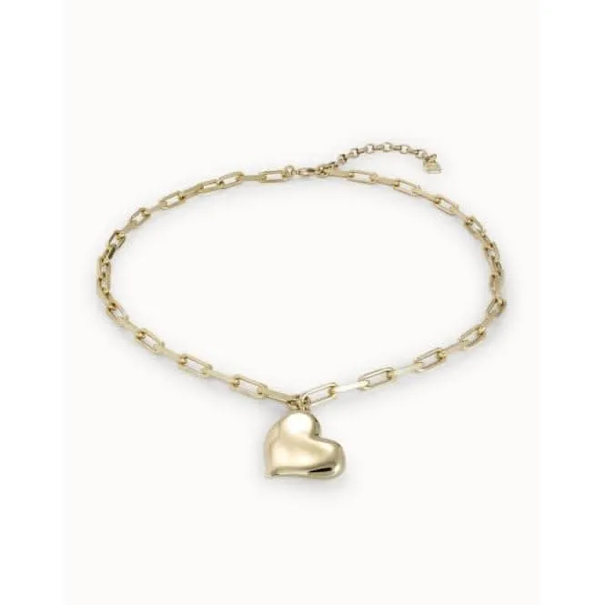 Heartbeat Golden Metal Necklace Unode50 Jewelry And Accessories