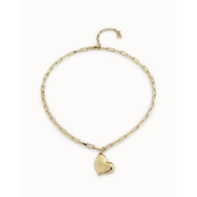 Heartbeat Golden Metal Necklace Unode50 Jewelry And Accessories