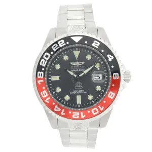 Invicta 21867 Men's Grand Diver Black & Red Accented Bezel Steel Bracelet Automatic Dive Watch Invicta Men's Watches