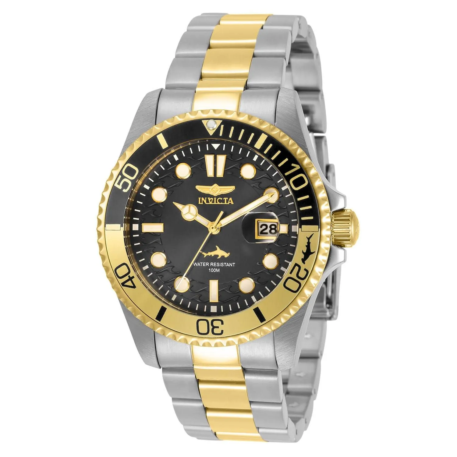 Invicta 30944 Men's Pro Diver Quartz Black Dial Bracelet Watch Invicta Men's Watches