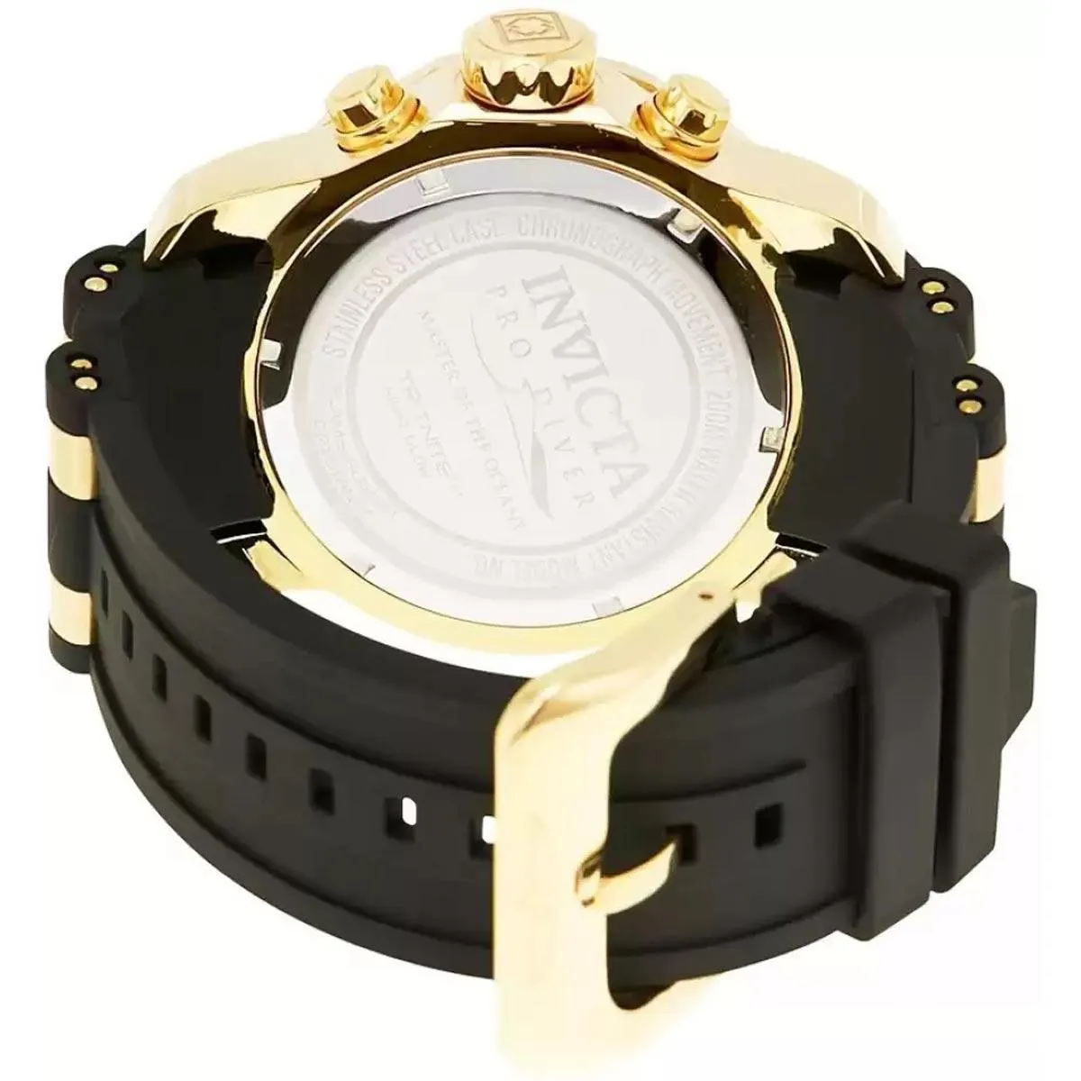 Invicta Men's Chronograph Watch - Pro Diver Steel & Polyurethane Strap Champagne Dial Invicta Men's Watches