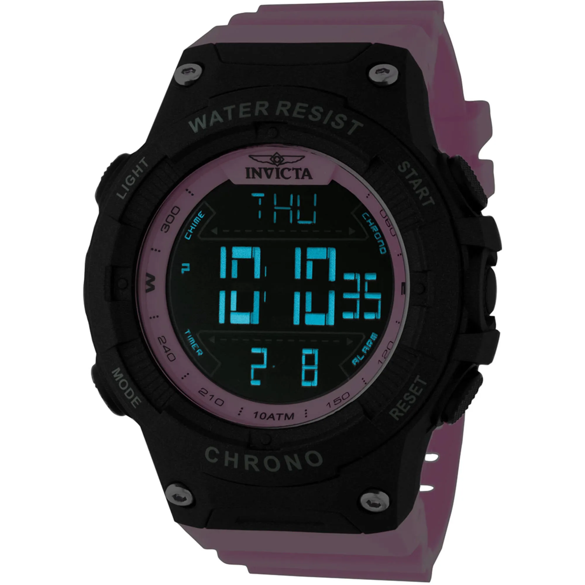 Invicta Men's Digital Watch - Invicta Racing Chrono Pink Polyurethane Strap | 48051 Invicta Men's Watches