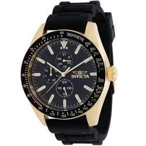 Invicta Men's Quartz Watch - Aviator Date Black Dial Silicone Rubber Strap | 38404 Invicta Men's Watches
