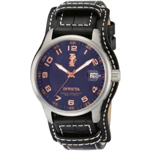 Invicta Men's Quartz Watch - I-Force Blue Dial Steel Case Black Leather Strap | 12972 Invicta Men's Watches
