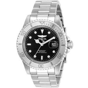 Invicta Men's Quartz Watch - Pro Diver Black Dial Stainless Steel Bracelet | 34022 Invicta Men's Watches