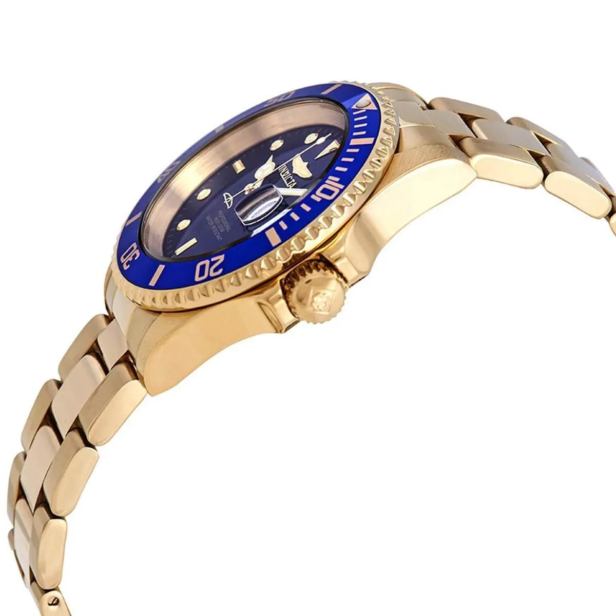 Invicta Men's Quartz Watch - Pro Diver Blue Dial Yellow Gold Bracelet | 26974 Invicta Men's Watches