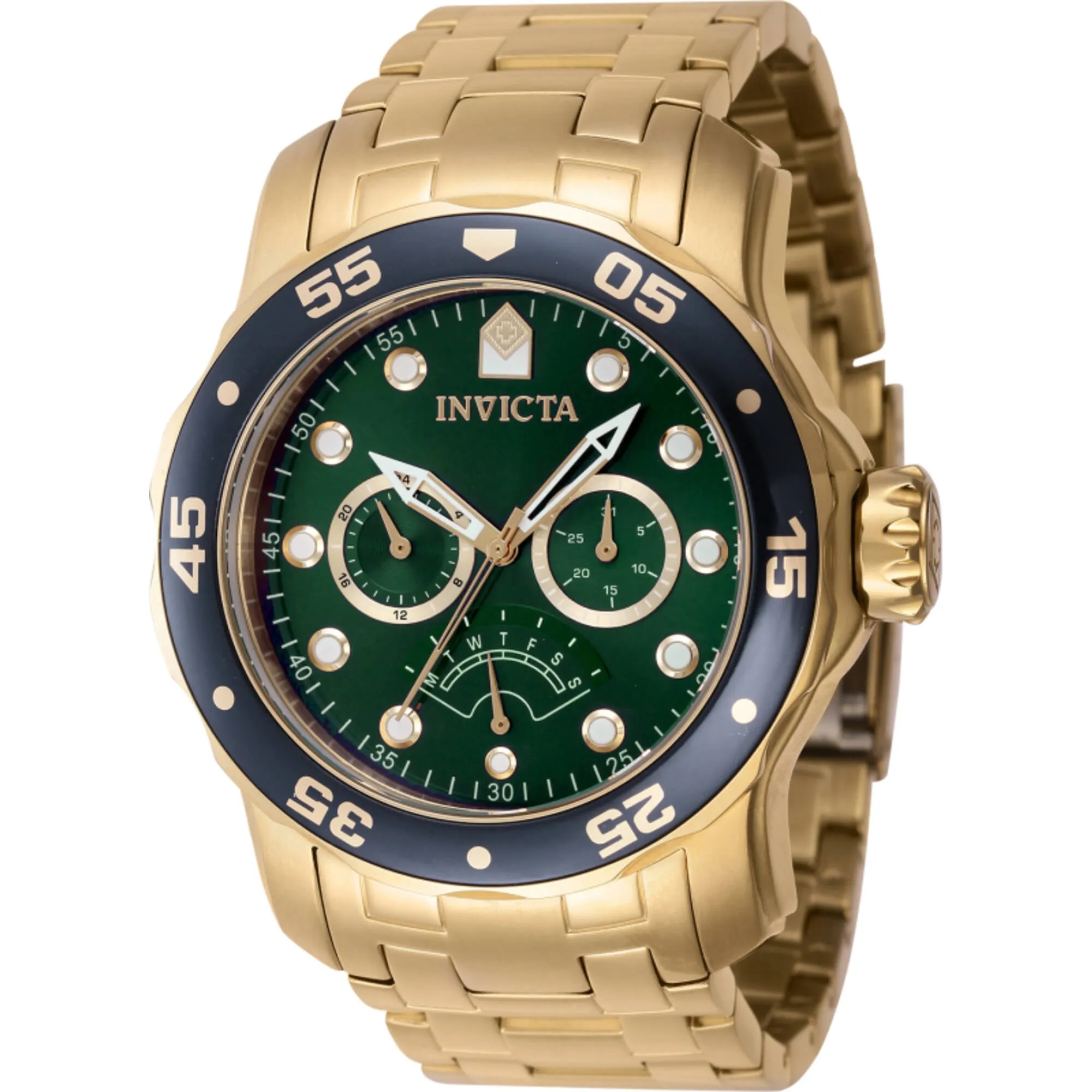 Invicta Men's Quartz Watch - Pro Diver Green/Gold Tone Rotating Bezel Bracelet | 46998 Invicta Men's Watches