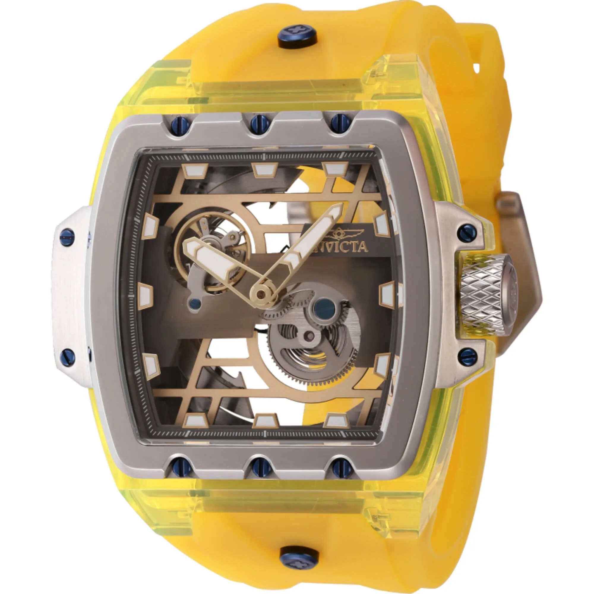 Invicta Men's Watch - Anatomic Automatic Skeleton Dial Yellow Silicone Strap | 44265 Invicta Men's Watches