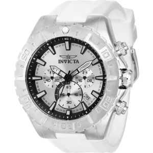 Invicta Men's Watch - Aviator Chronograph Silver Dial White Silicone Strap | 37634 Invicta Men's Watches