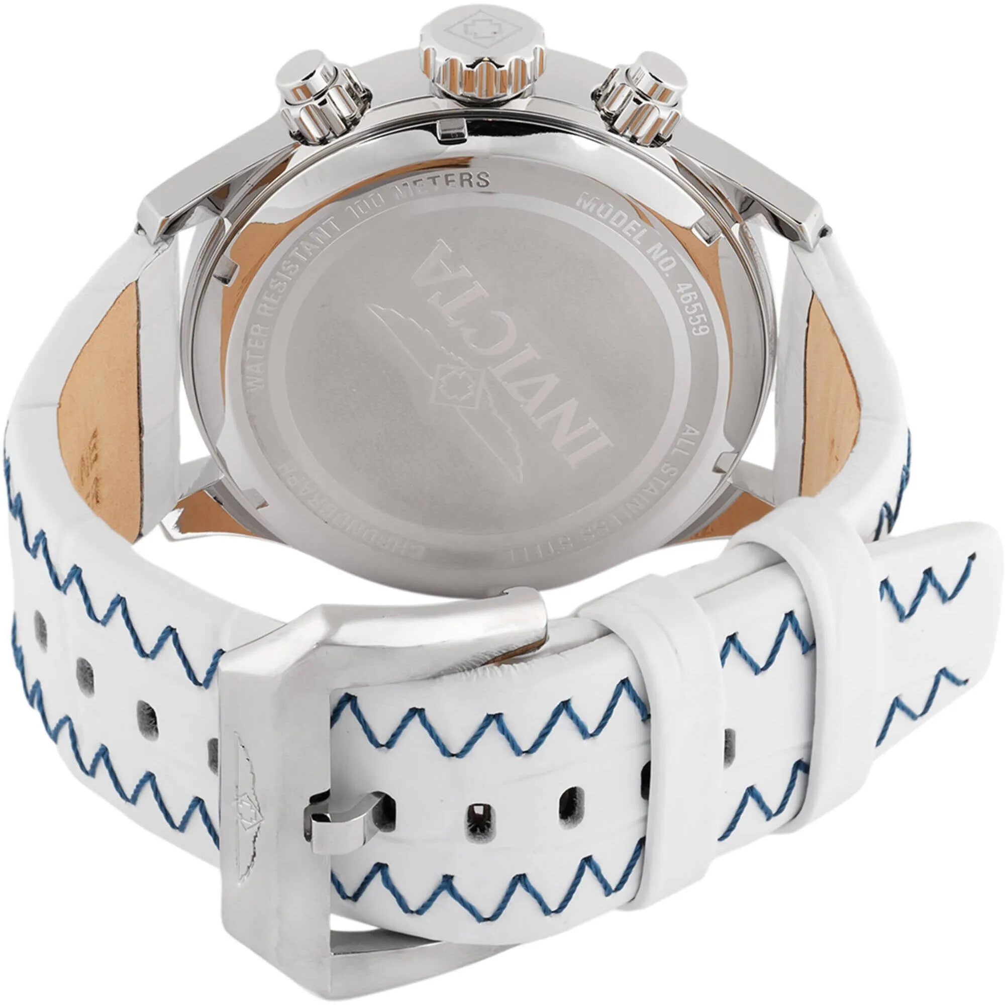Invicta Men's Watch - Bolt Quartz Chronograph Blue Dial White Leather Strap | 46559 Invicta Men's Watches