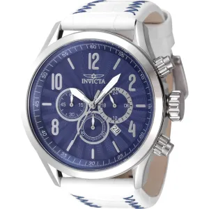 Invicta Men's Watch - Bolt Quartz Chronograph Blue Dial White Leather Strap | 46559 Invicta Men's Watches
