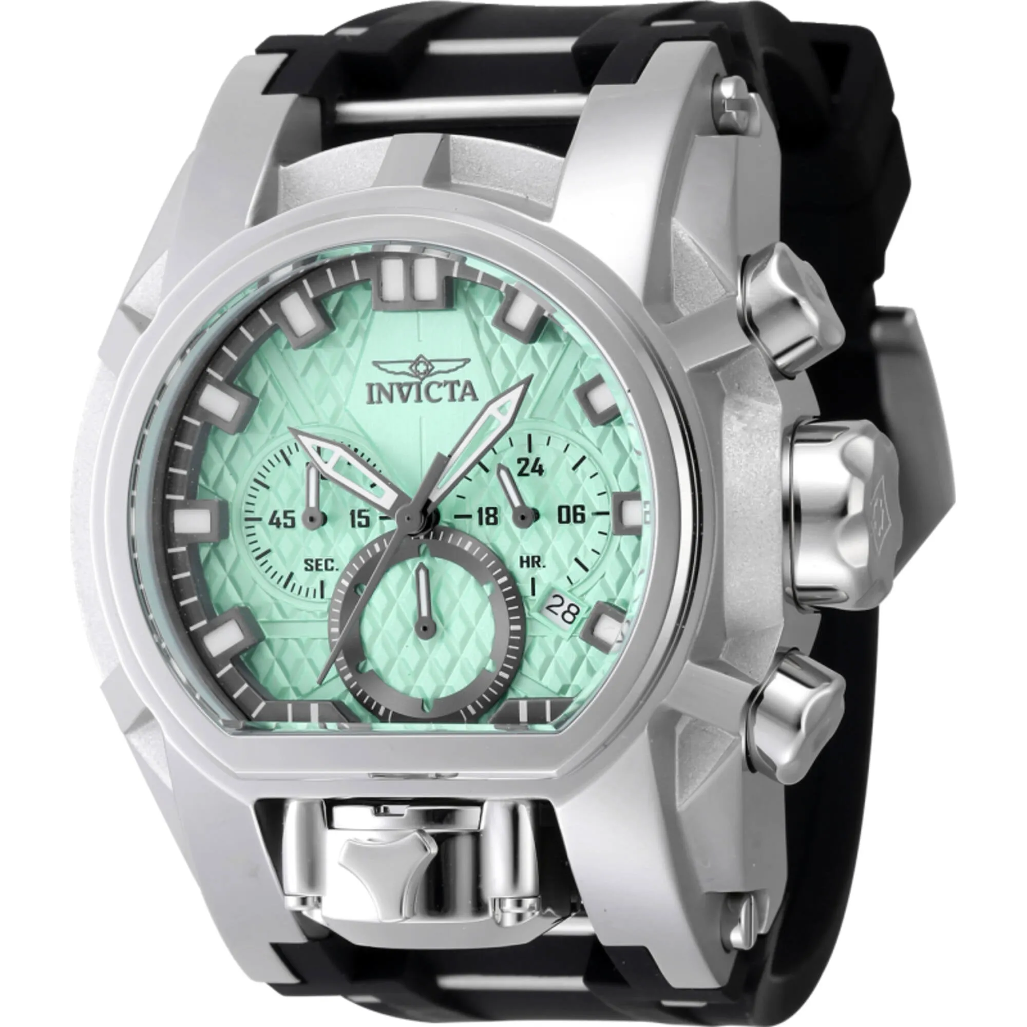 Invicta Men's Watch - Bolt Zeus Magnum Quartz Chrono Silver and Black Strap | 47530 Invicta Men's Watches