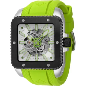 Invicta Men's Watch - Cuadro Mechanical White and Silver Semi-Skeleton Dial | 44006 Invicta Men's Watches