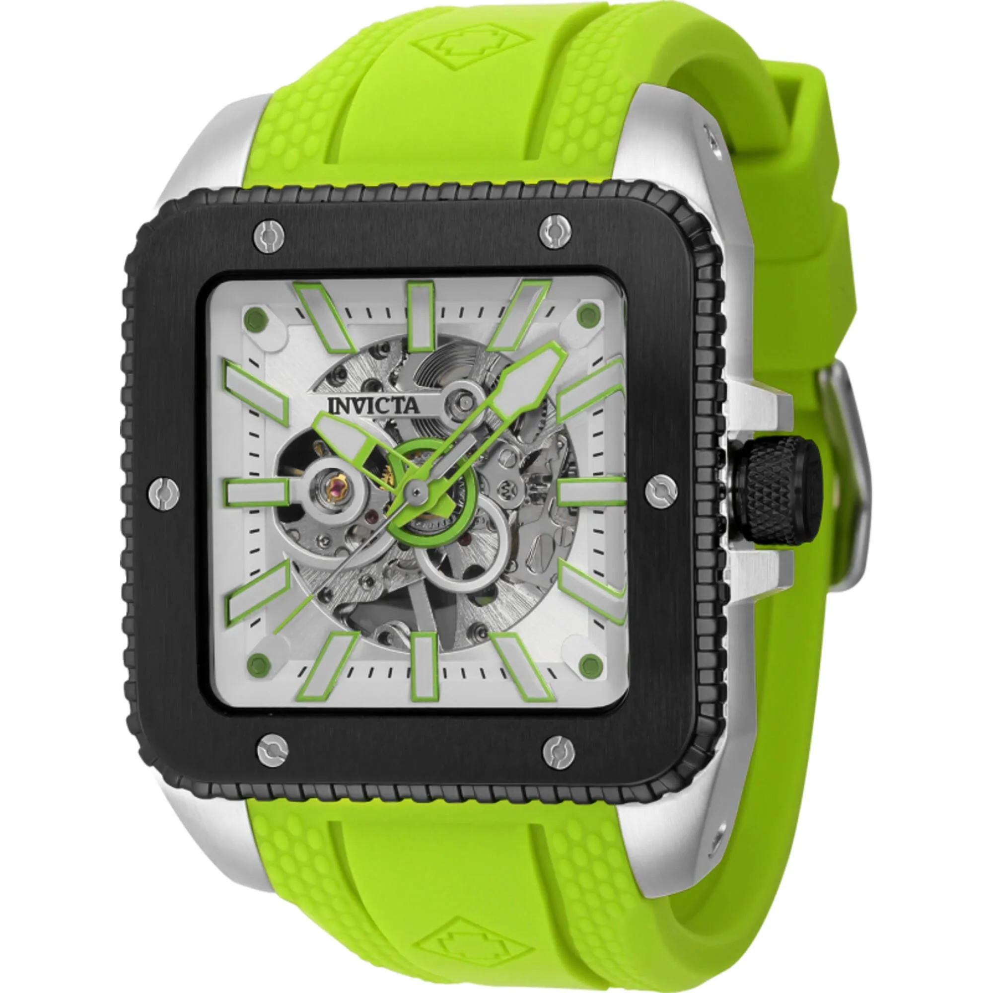 Invicta Men's Watch - Cuadro Mechanical White and Silver Semi-Skeleton Dial | 44006 Invicta Men's Watches