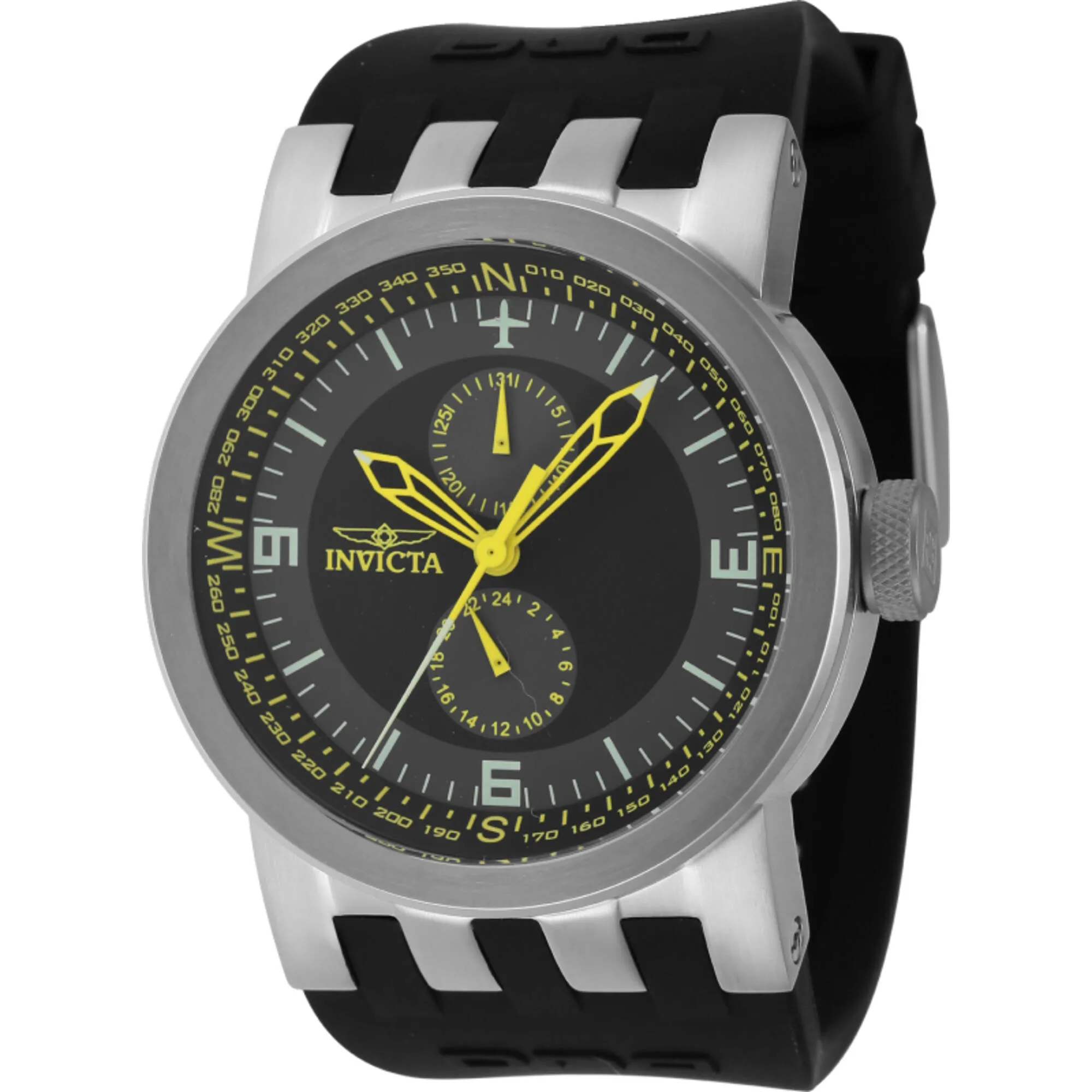 Invicta Men's Watch - DNA Compass Quartz Grey and Black Dial Silicone Strap | 44225 Invicta Men's Watches