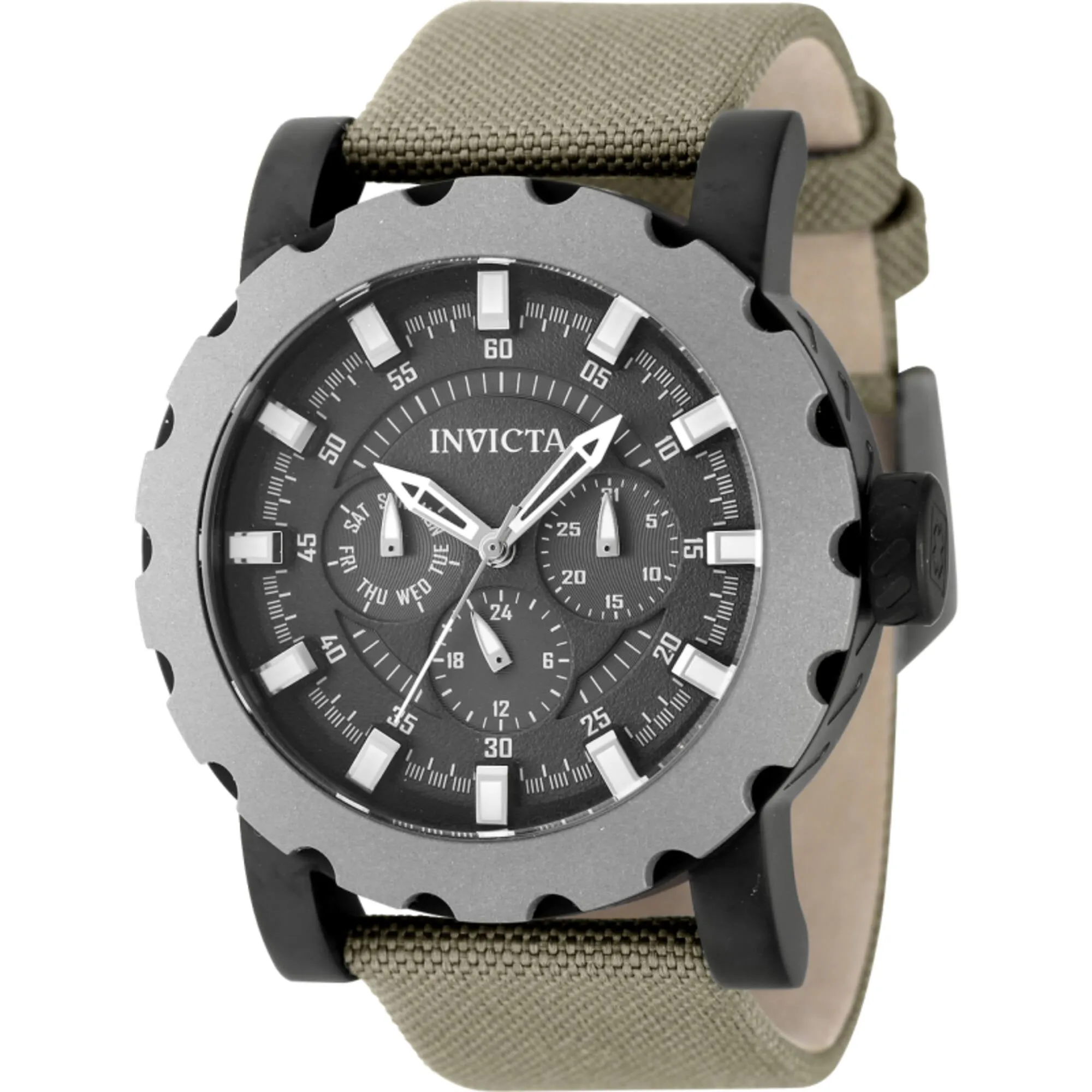Invicta Men's Watch - I-Force Fixed Bezel Black Dial Green Strap Day-Date | 47588 Invicta Men's Watches