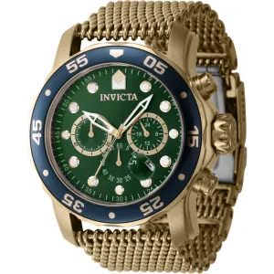 Invicta Men's Watch - Pro Diver Chronograph Green Dial Yellow Gold Bracelet | 47241 Invicta Men's Watches