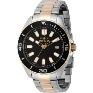 Invicta Men's Watch - Pro Diver Quartz Black Brass Dial Two Tone Bracelet | 46319 Invicta Men's Watches