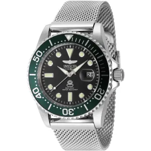 Invicta Men's Watch - Pro Diver Quartz Black Dial Silver Steel Bracelet Dive | 48214 Invicta Men's Watches