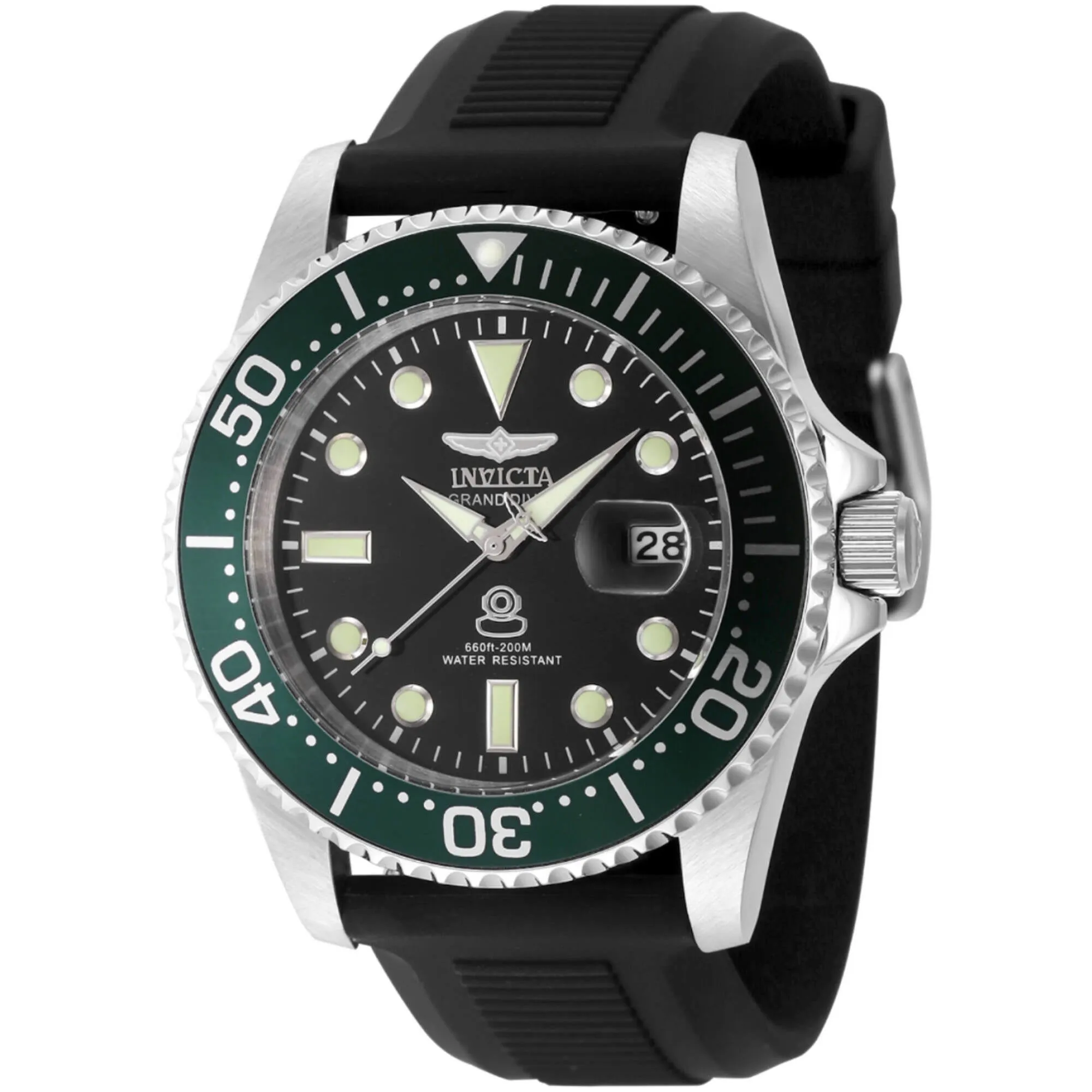 Invicta Men's Watch - Pro Diver Quartz Black Dial Silver Steel Bracelet Dive | 48214 Invicta Men's Watches