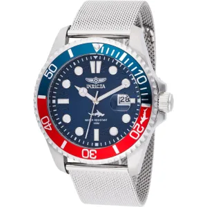 Invicta Men's Watch - Pro Diver Quartz Blue Dial Silver Mesh Bracelet Date | 47175 Invicta Men's Watches