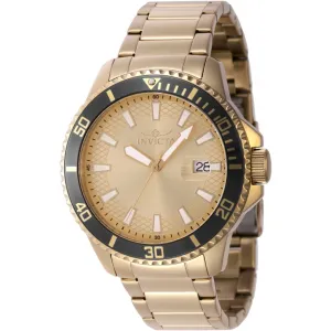 Invicta Men's Watch - Pro Diver Quartz Date Black/Gold Tone Bezel Bracelet | 46140 Invicta Men's Watches