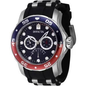 Invicta Men's Watch - Pro Diver Quartz Day-Date Blue/Red/Silver Tone Bezel | 46968 Invicta Men's Watches