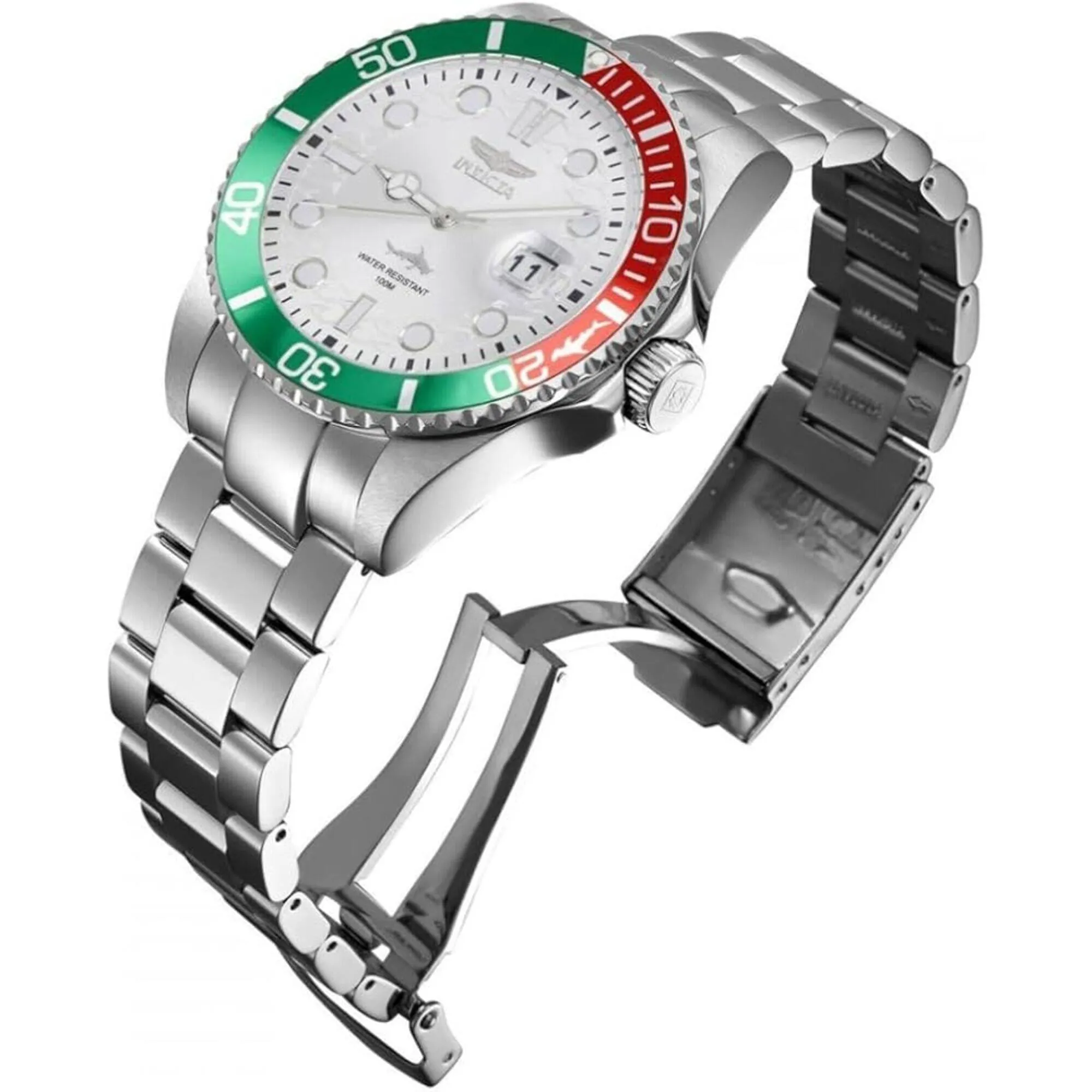 Invicta Men's Watch - Pro Diver Quartz Red and Green Rotating Bezel Bracelet | 44714 Invicta Men's Watches