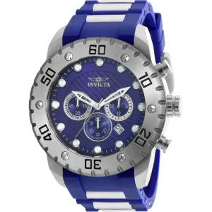 Invicta Men's Watch - Pro Diver Scuba Chrono Steel and Blue Silicone Strap | 20277 Invicta Men's Watches