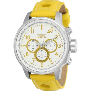 Invicta Men's Watch - S1 Rally Quartz Chrono White Dial Yellow Leather Strap | 24081 Invicta Men's Watches